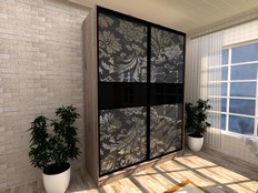 1,2*Шкаф-купе "Нуар 2" Д2